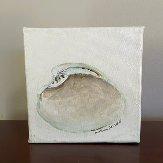 Quiet Quahog, 5x5 Acrylic Painting by Kristina Petrilli