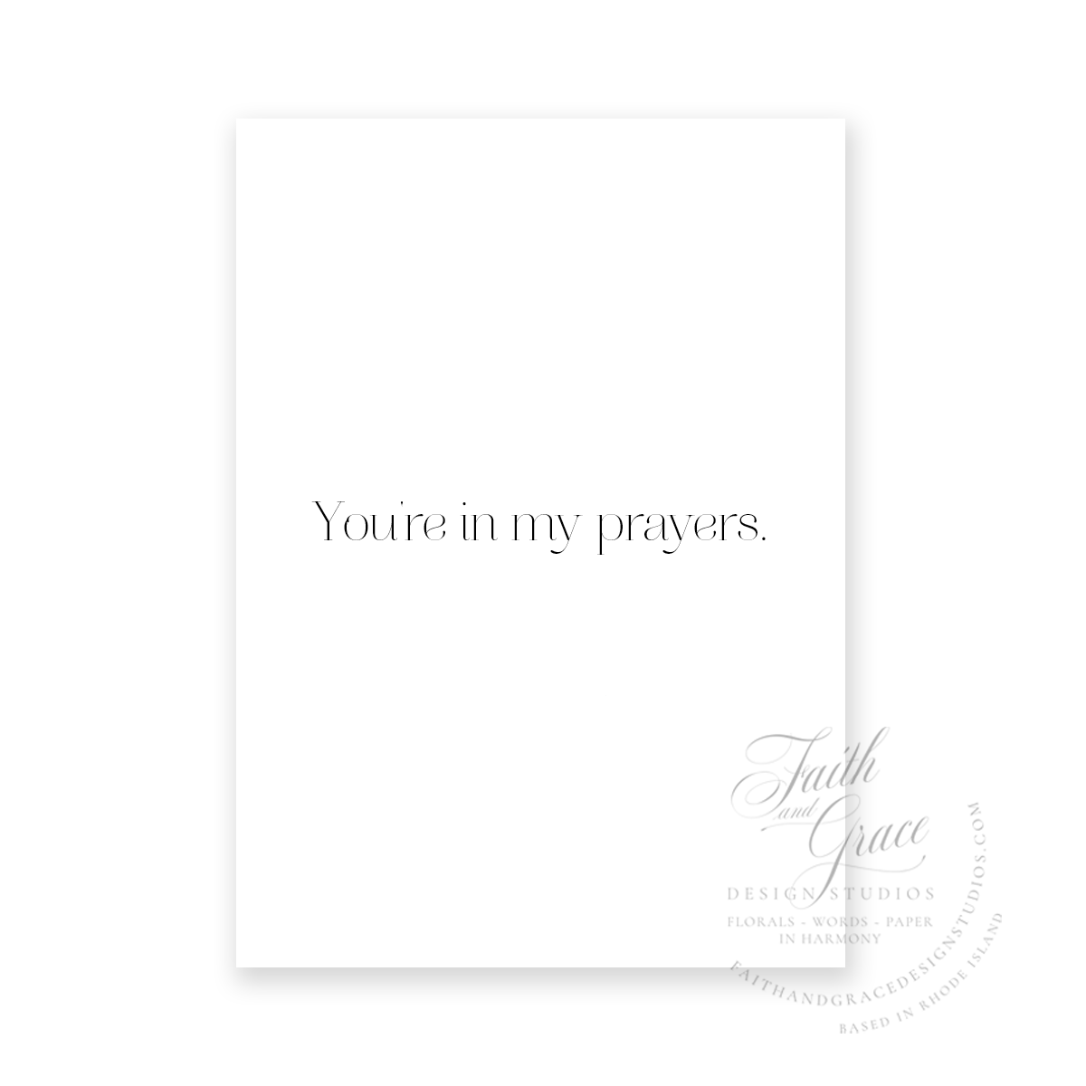 In My Prayers Religious Sympathy Card