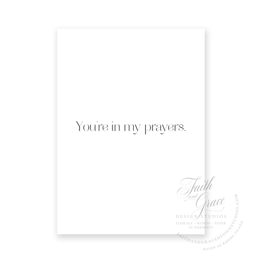 In My Prayers Religious Sympathy Card