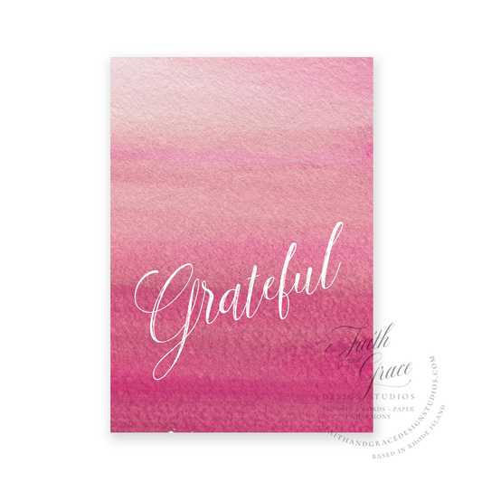Grateful in Pink Greeting Card