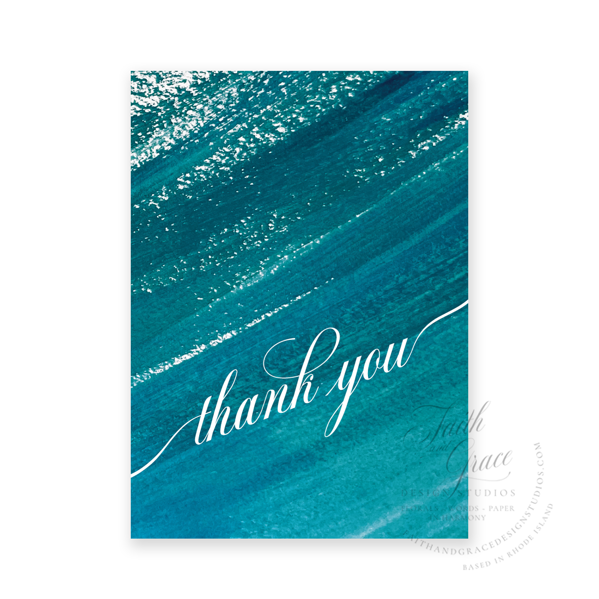 Teal Thank You Card