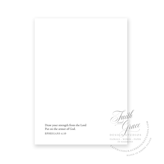 Purple Iris Ephesians 6:10 Religious Get Well Card