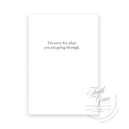 I'm Sorry for What You Are Going Through White Peony Greeting Card