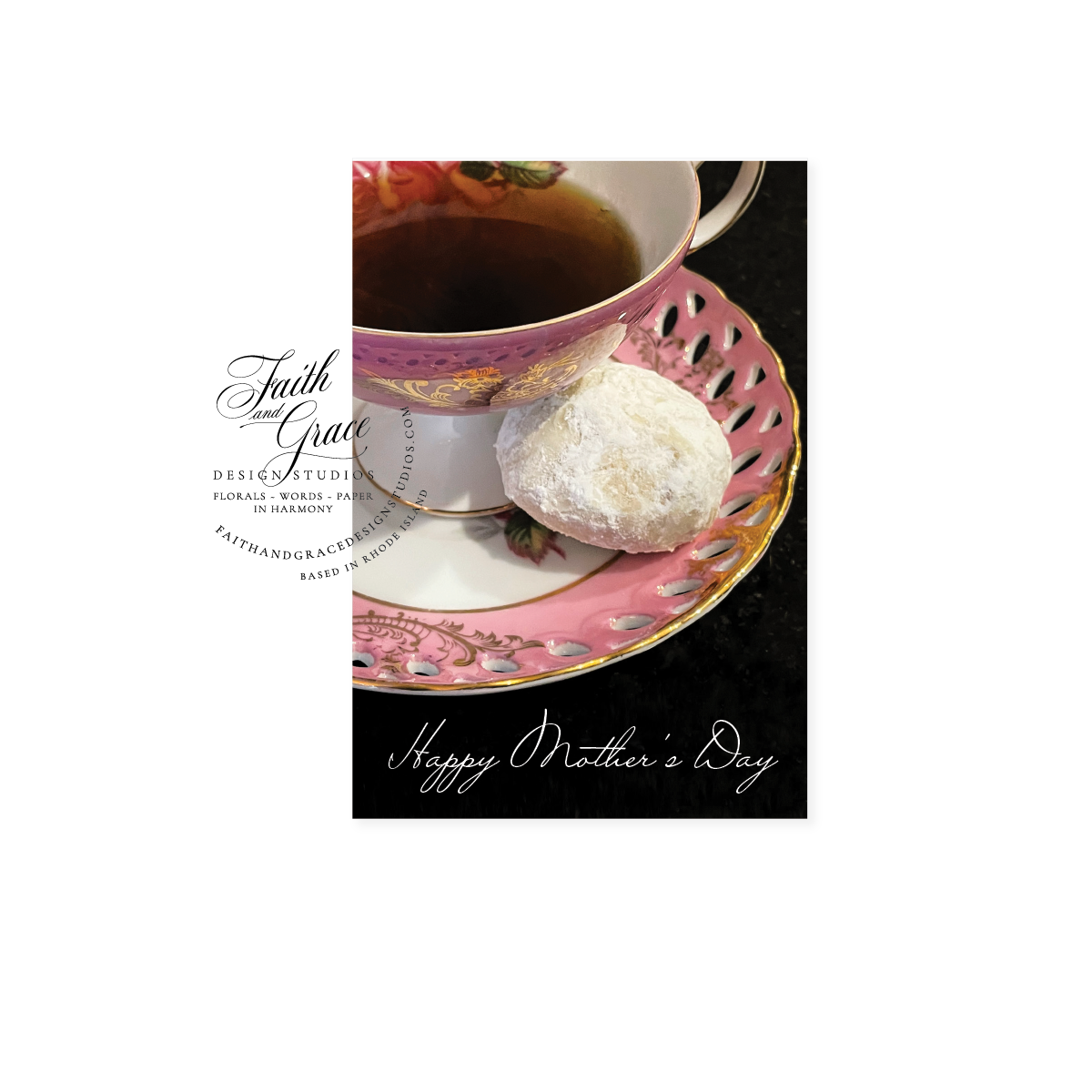Tea cup and cookie Mothers Day Card