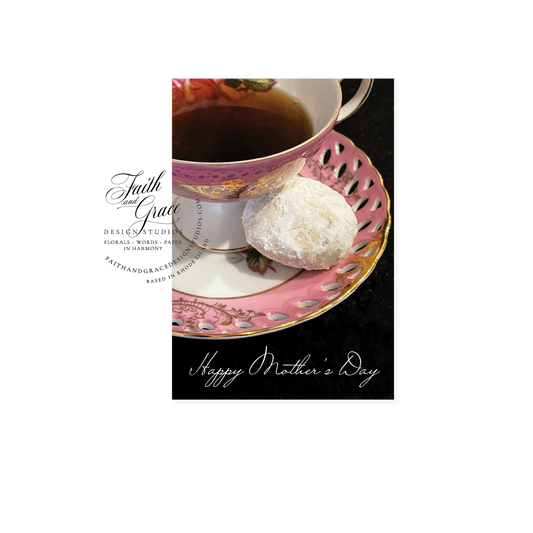 Tea cup and cookie Mothers Day Card