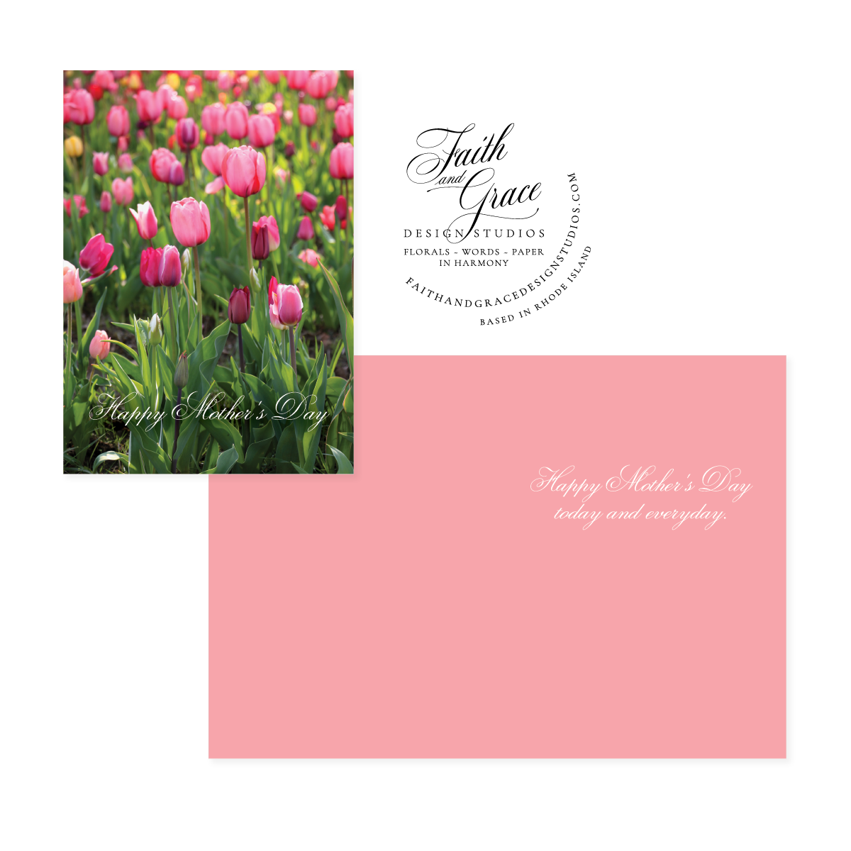 Happy Mother's Day Pink Tulips Greeting Card
