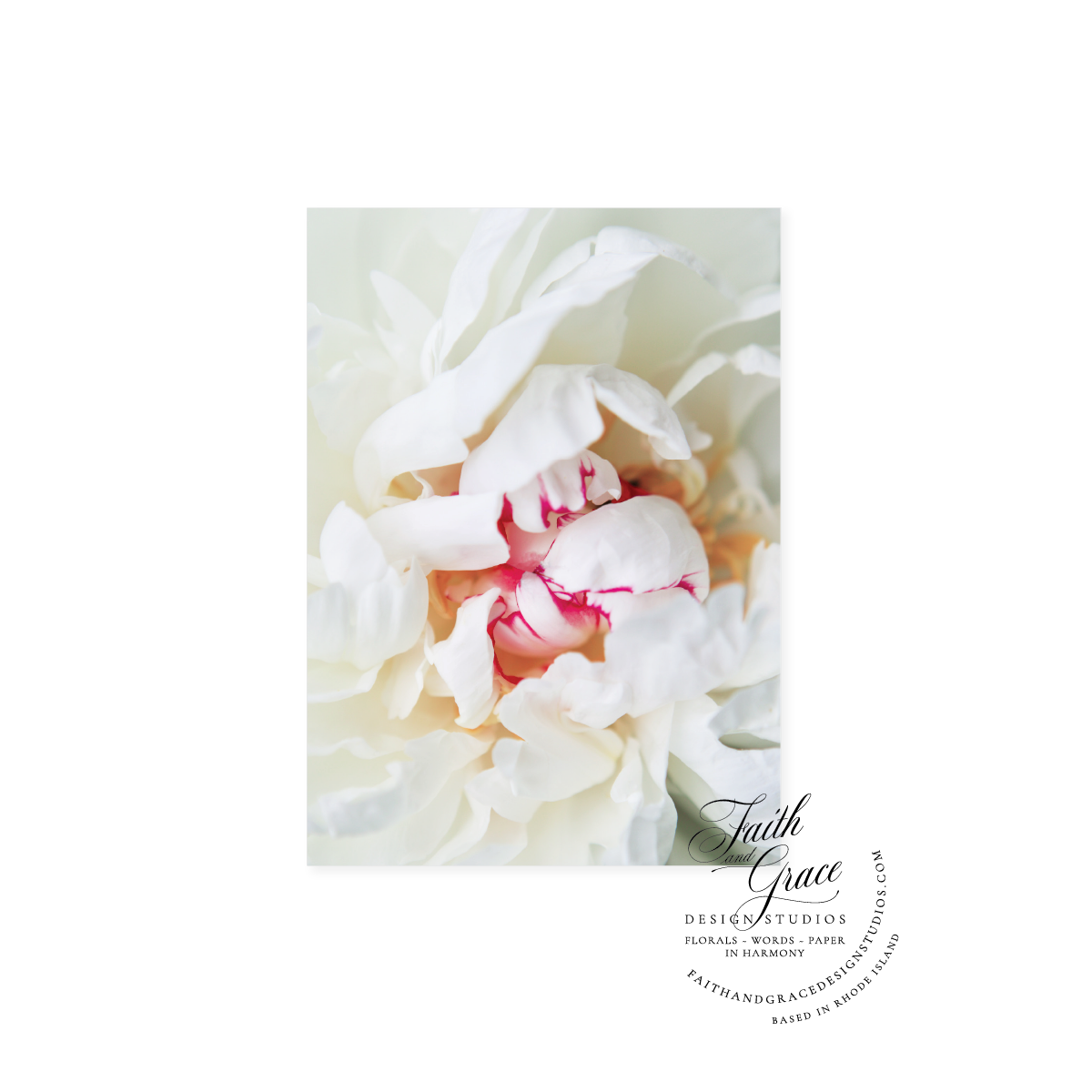 White Peony Mothers Day Card