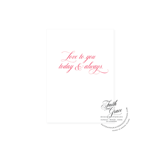 Love Today and Always White Peony Love Greeting Card