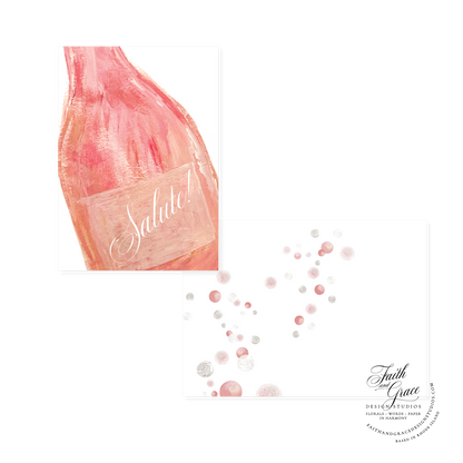 Champagne Salute in White Script