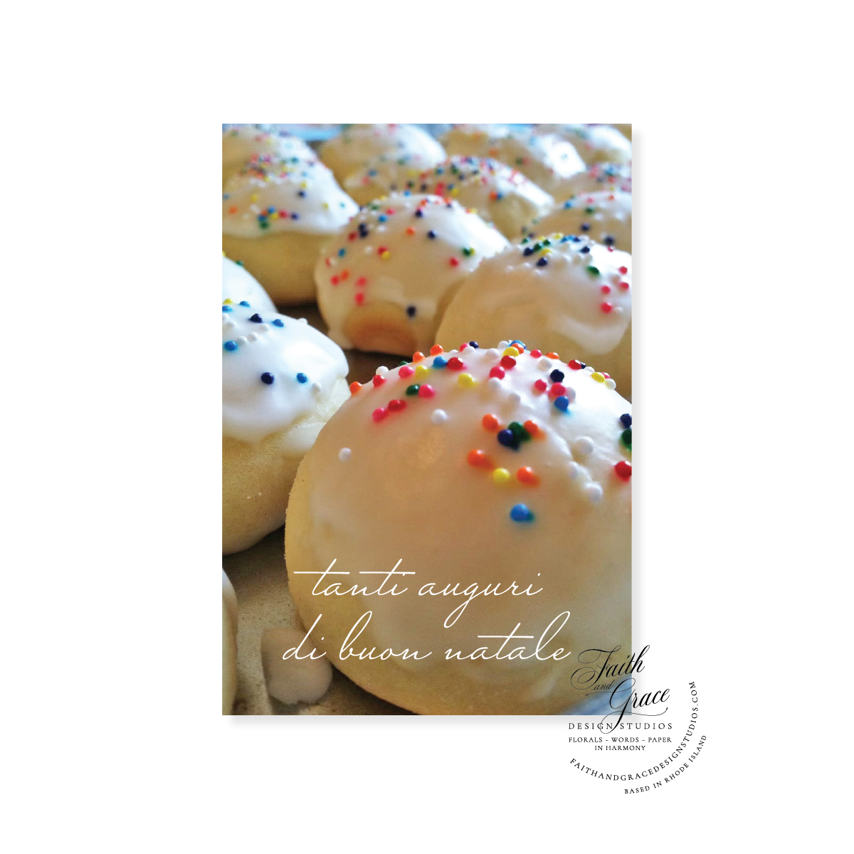 Tanti Auguri di Buon Natale Nonna's Italian Egg Biscuits Christmas Card