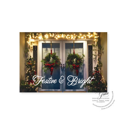 Festive and Bright Front Door Christmas Card