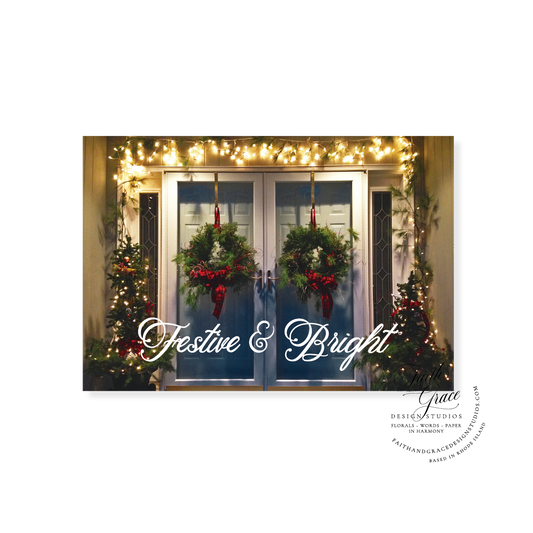Festive and Bright Front Door Christmas Card