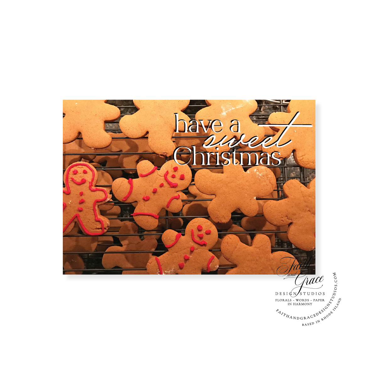 Sweet Christmas Gingerbread Men Cookies Christmas Card