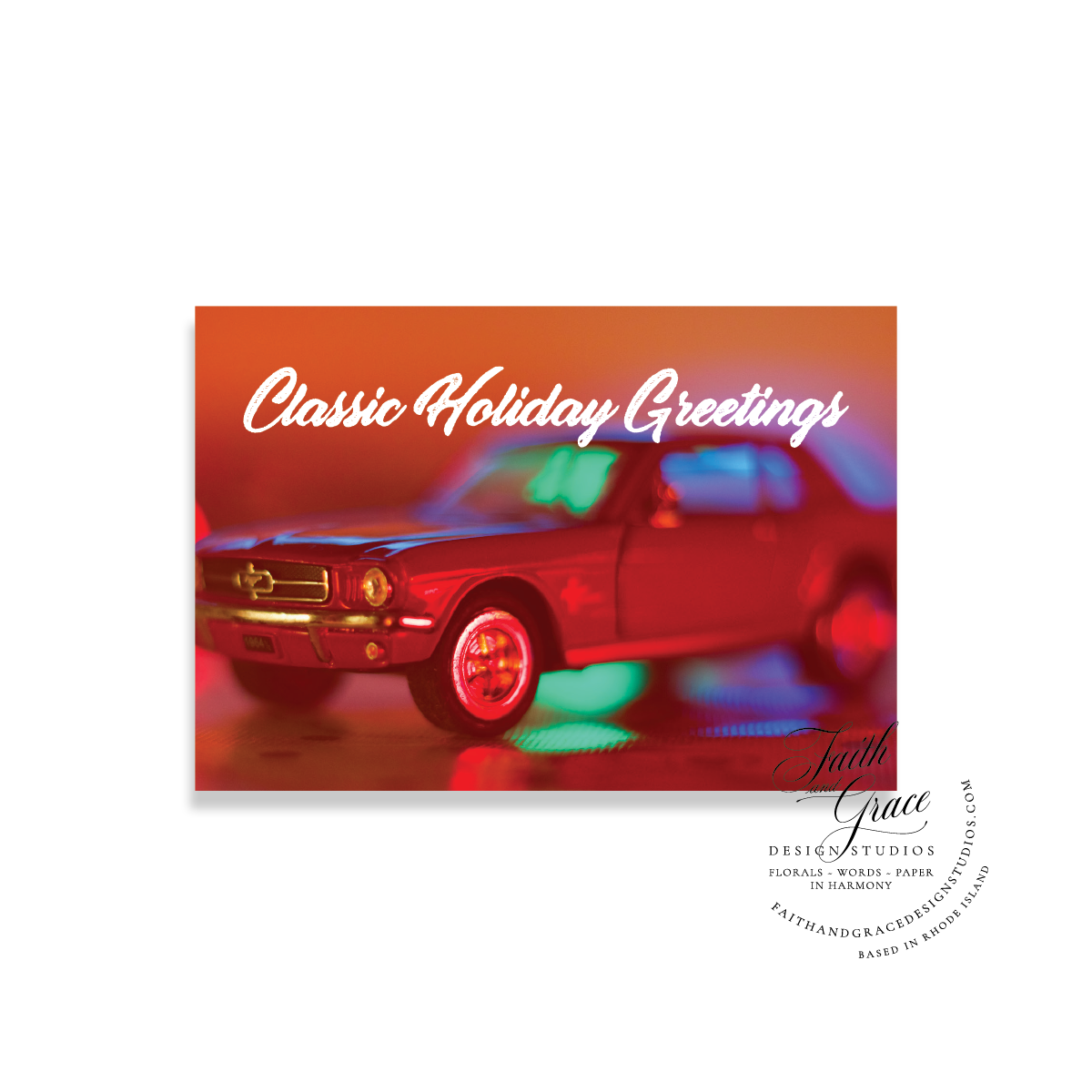 Classic Holiday Vintage Greetings Christmas Card