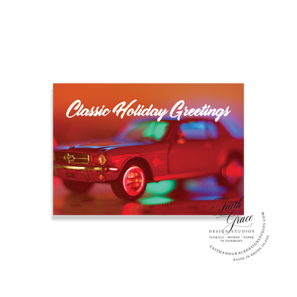 Classic Holiday Vintage Greetings Christmas Card