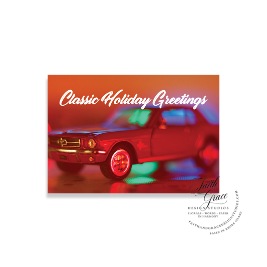Classic Holiday Vintage Greetings Christmas Card
